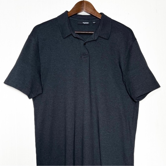 Murano Mens Charcoal Gray Short Sleeve Pullover Knit Polo Shirt - Picture 4 of 6